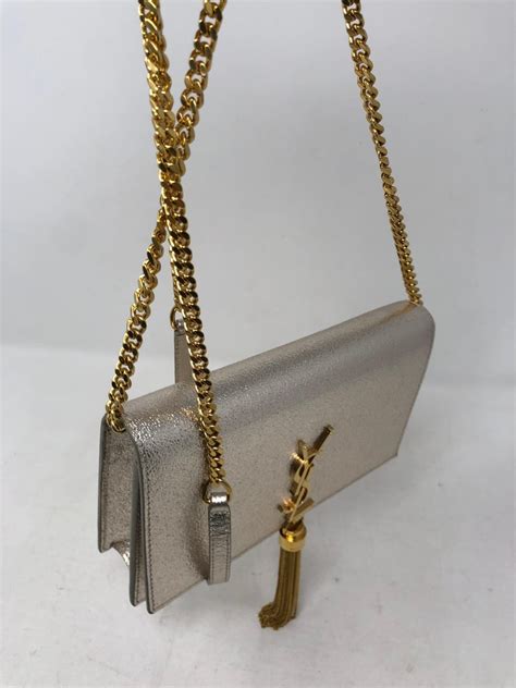 ysl silver metallic bag|YSL over the shoulder bag.